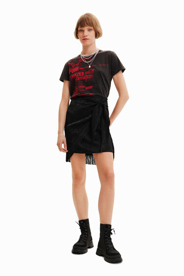 Fringed wrap mini skirt | Desigual