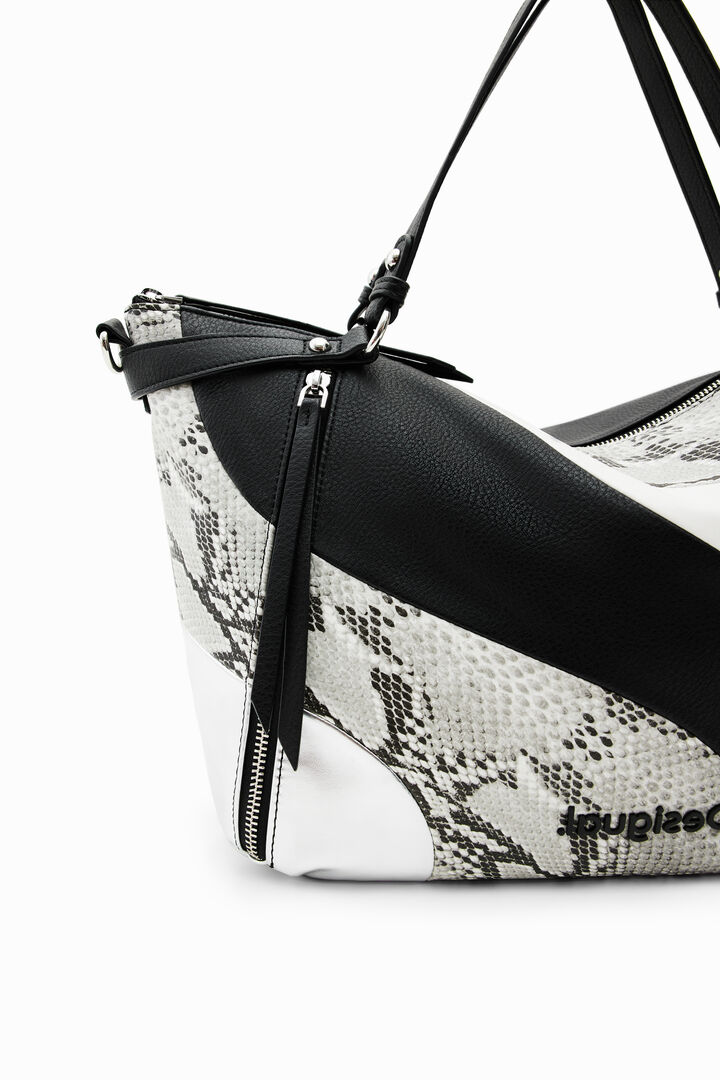 Large patchwork snakeskin handbag | Desigual