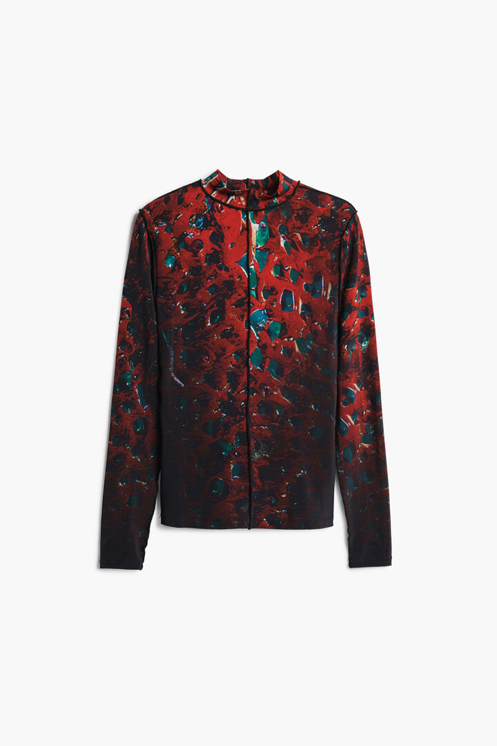 T-Shirt mit Blättern und Nähten | Desigual