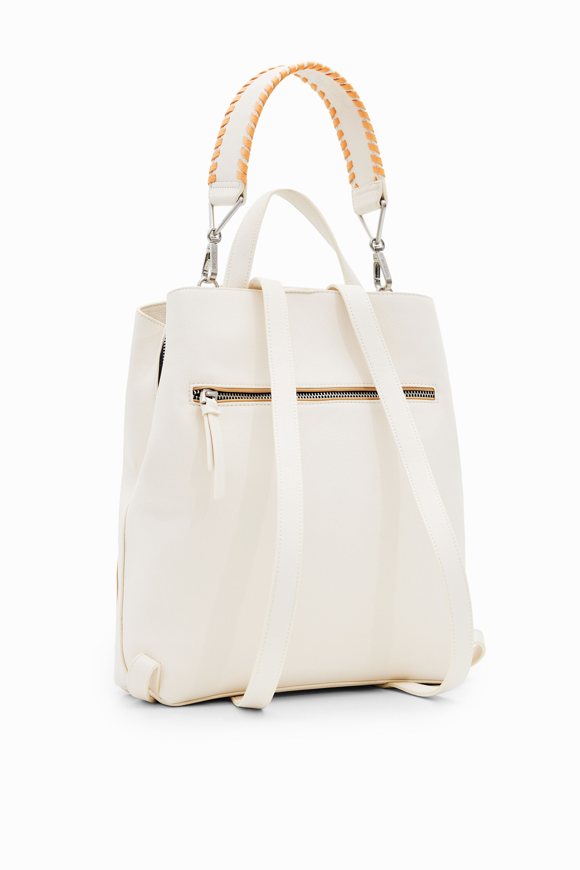 【デシグアル】マルチポジション イギリス刺繍 ミドルバックパック ホワイト デシグアル Desigual マルチポジション イギリス刺繍 ミドルバック