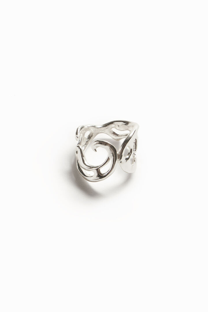 Bague formes organiques plaquée argent Zalio