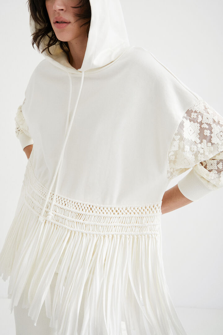 Fransen-Sweater mit Spitze | Desigual