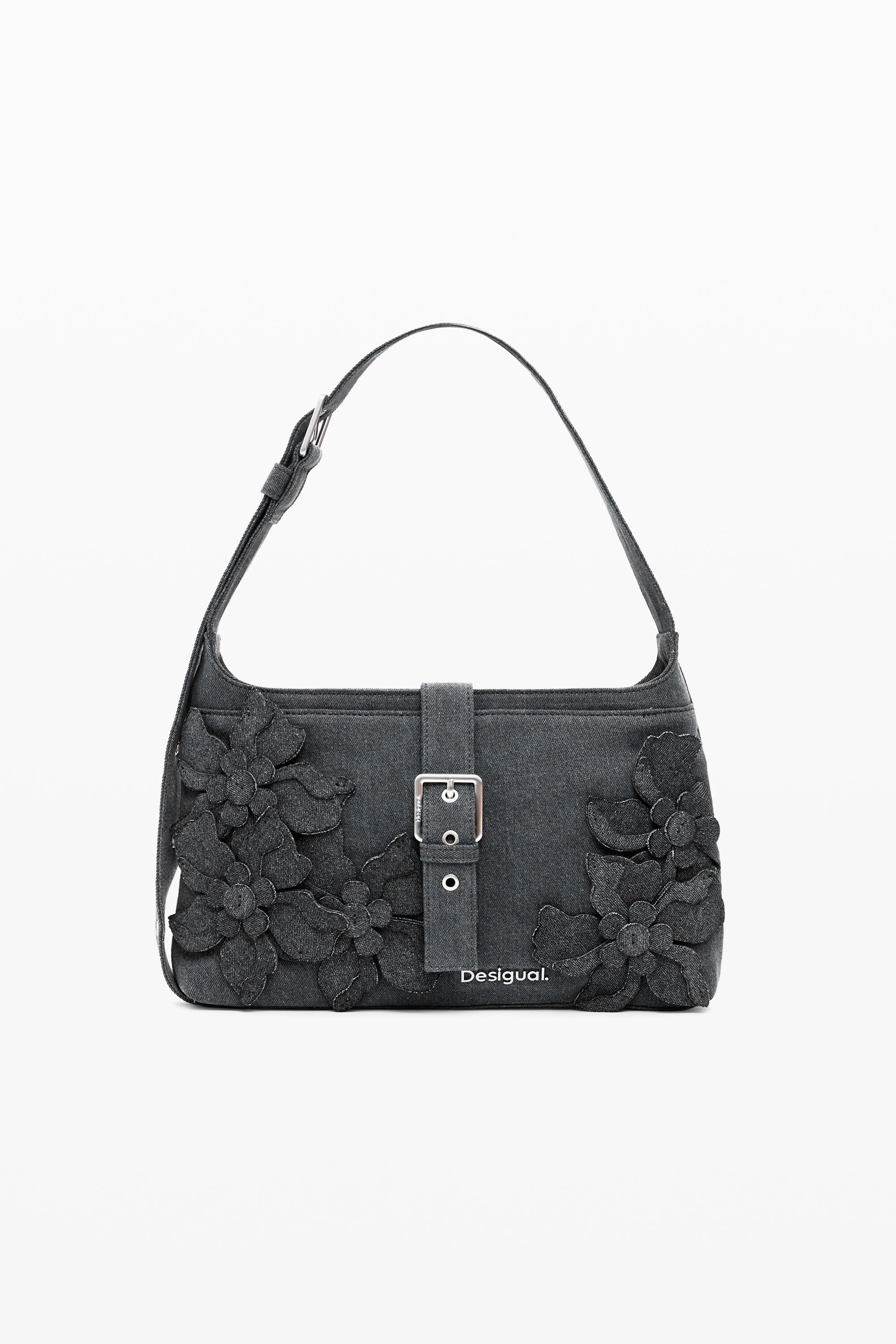 Mittelgroße Tasche mit Blumenapplikationen