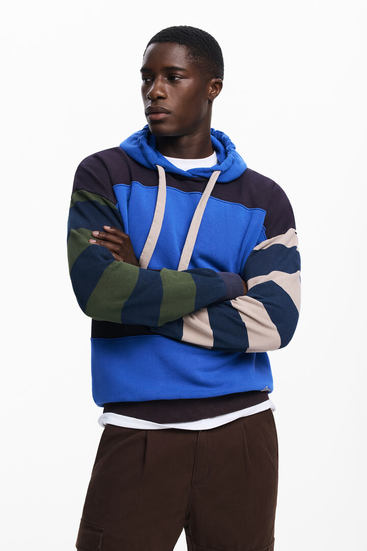 Sweat à capuche à rayures