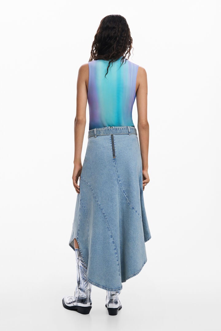 Asymmetric denim skirt | Desigual