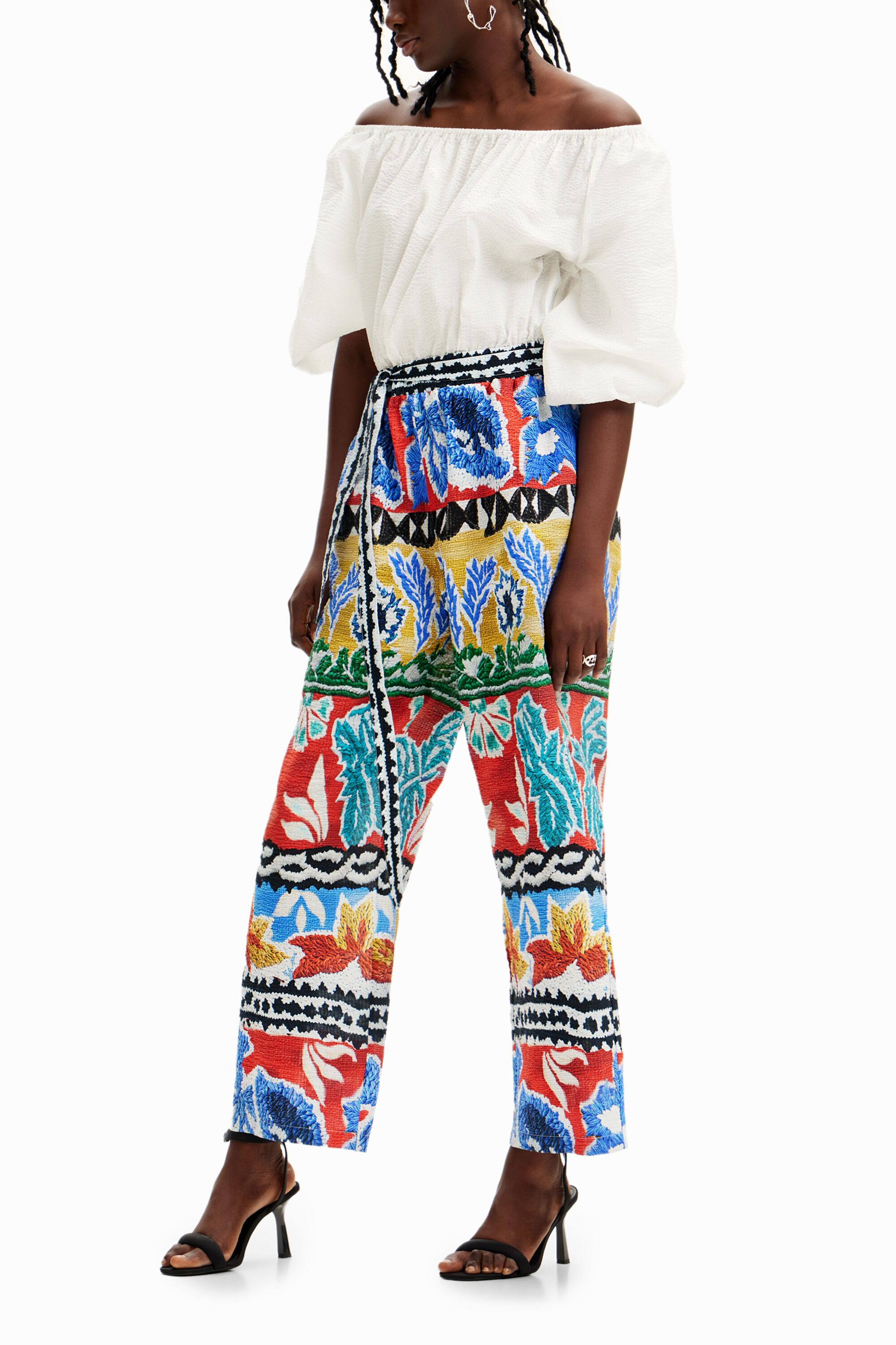 Shop Desigual Stella Jean Tutti Frutti Jumpsuit In White