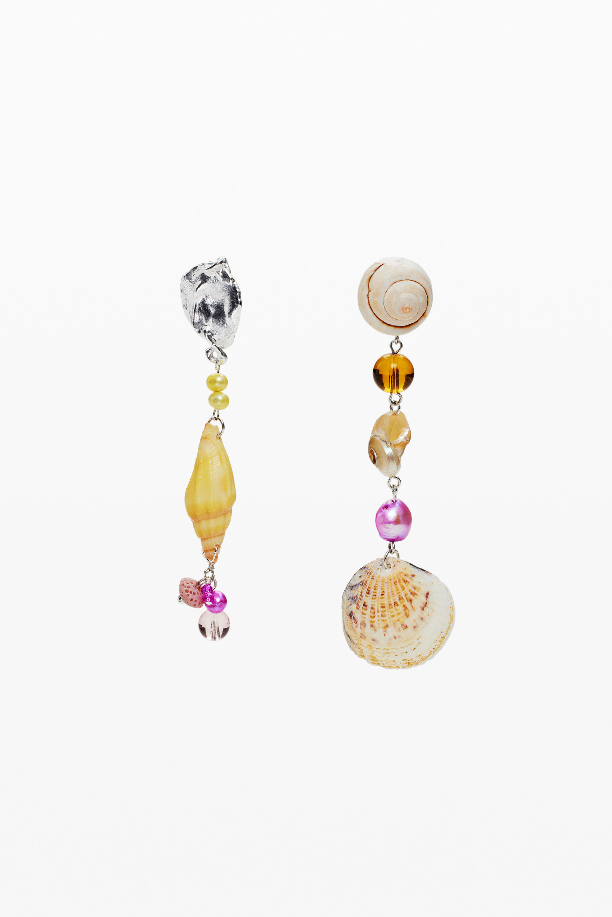 Asymmetric combined Zalio earrings