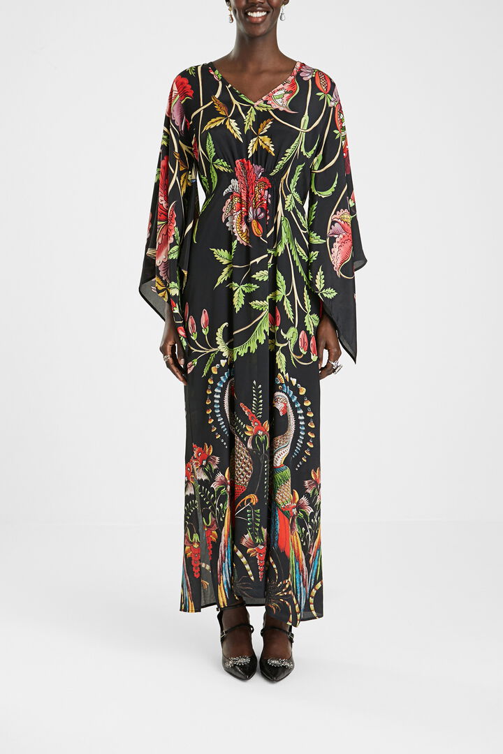 Vestido comprido loose manga larga 3/4 | Desigual