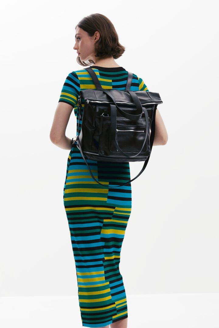 Grand sac à dos en cuir multipoche | Desigual