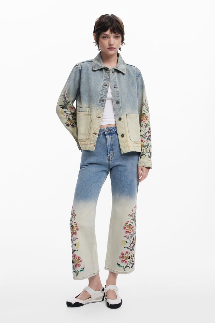 Květinové culotte džíny