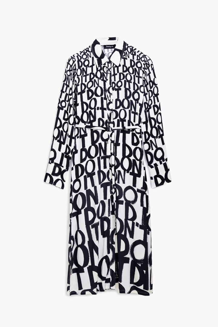 レタリングシャツミディワンピース