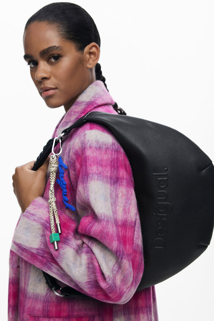 Medium faux leather bag with 3D logo | Desigual