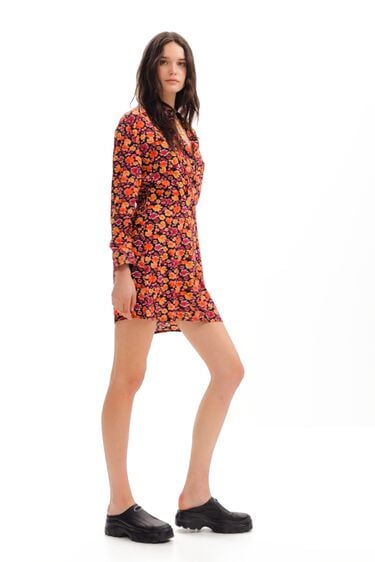 Short floral shirt dress | Desigual