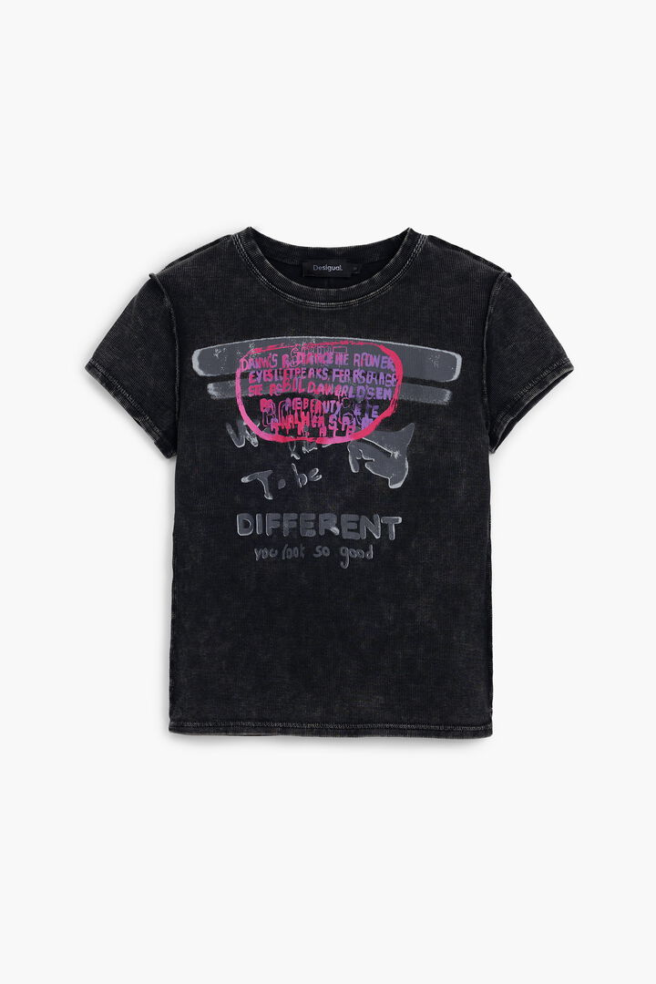 T-shirt à manches courtes avec lettres | Desigual