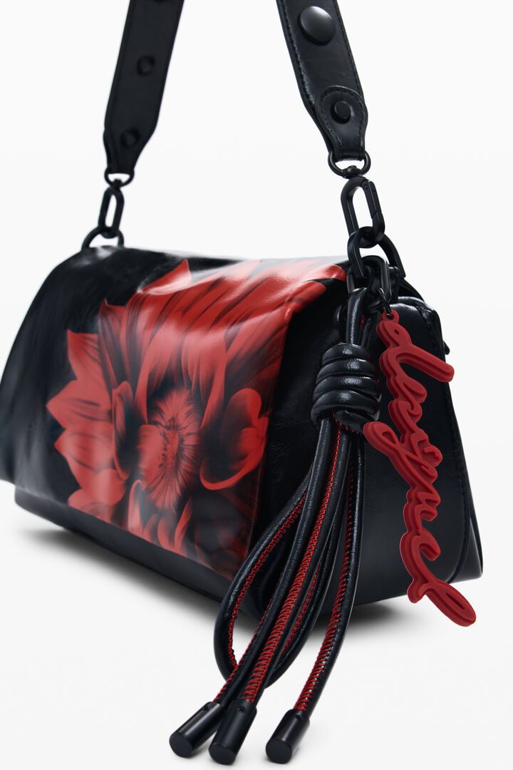 Bolso solapa flor brillante mediano | Desigual