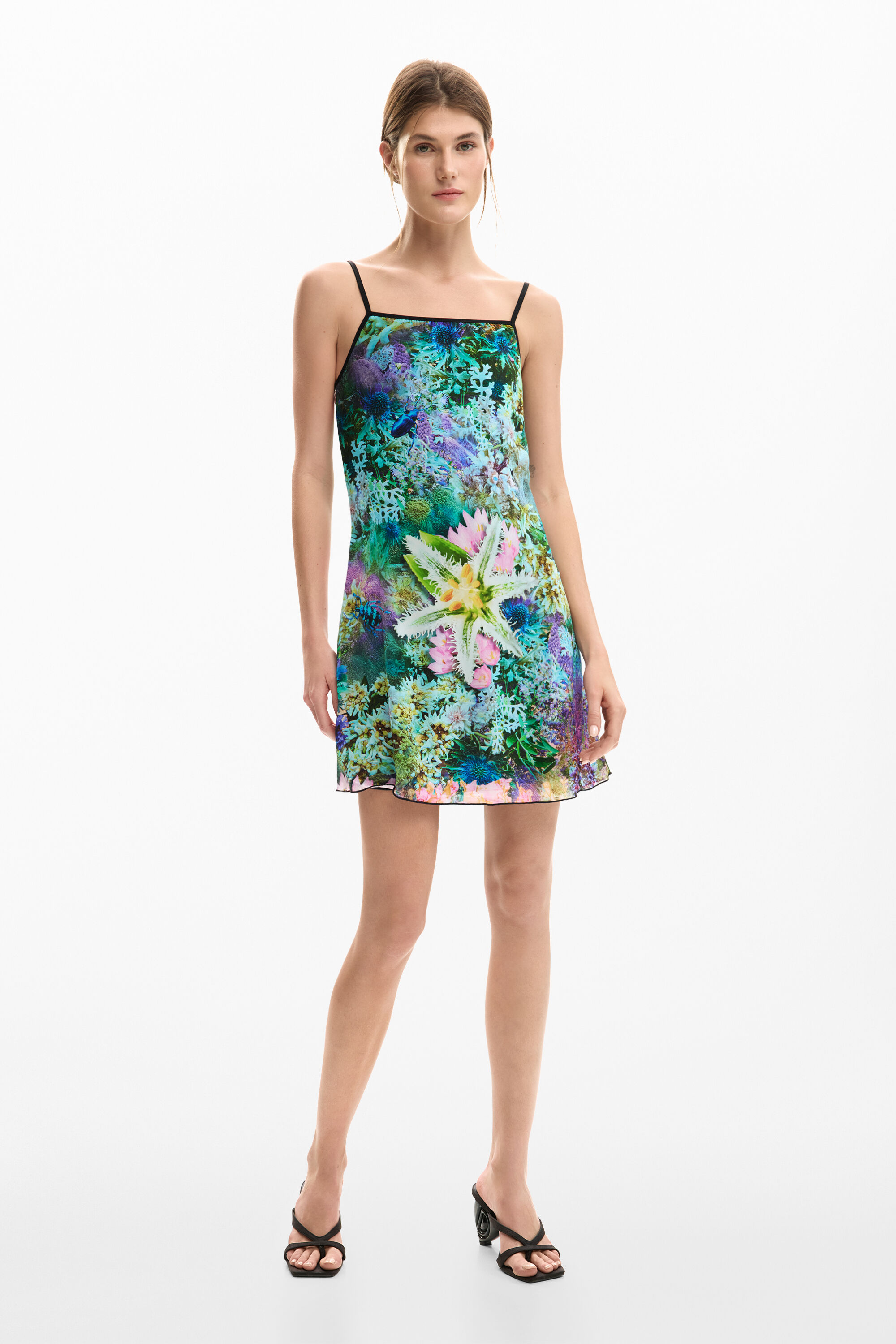 Desigual, Wendekleid blumen, Damen, Polyester, GrüN, XS