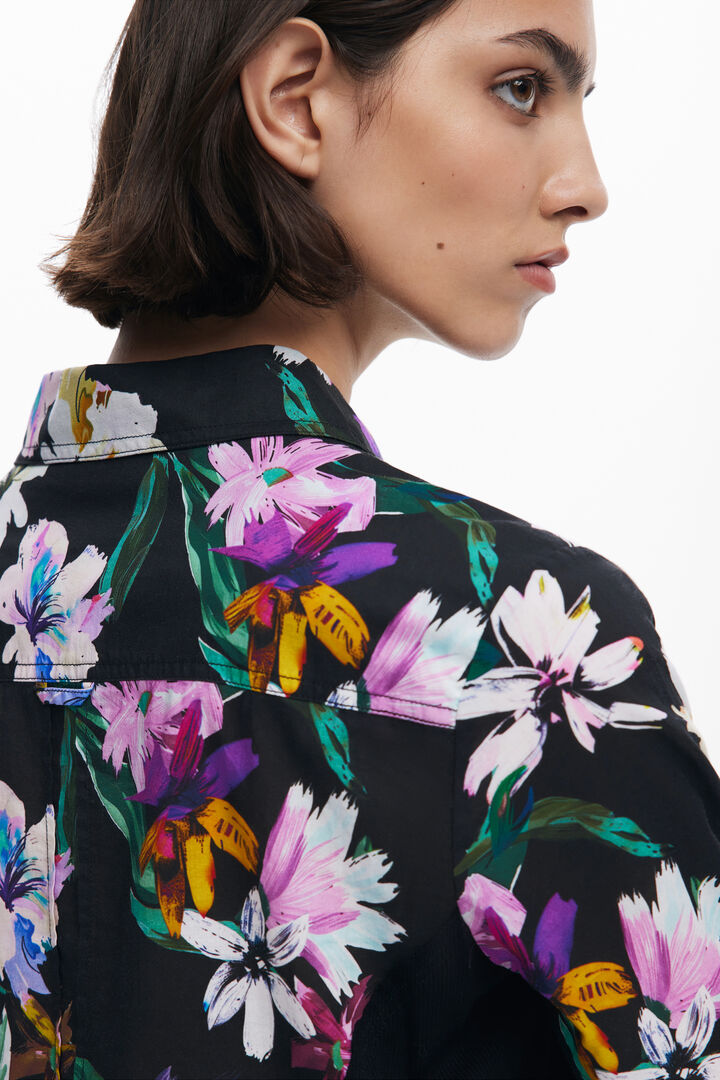 Camisa flores silueta combinada | Desigual