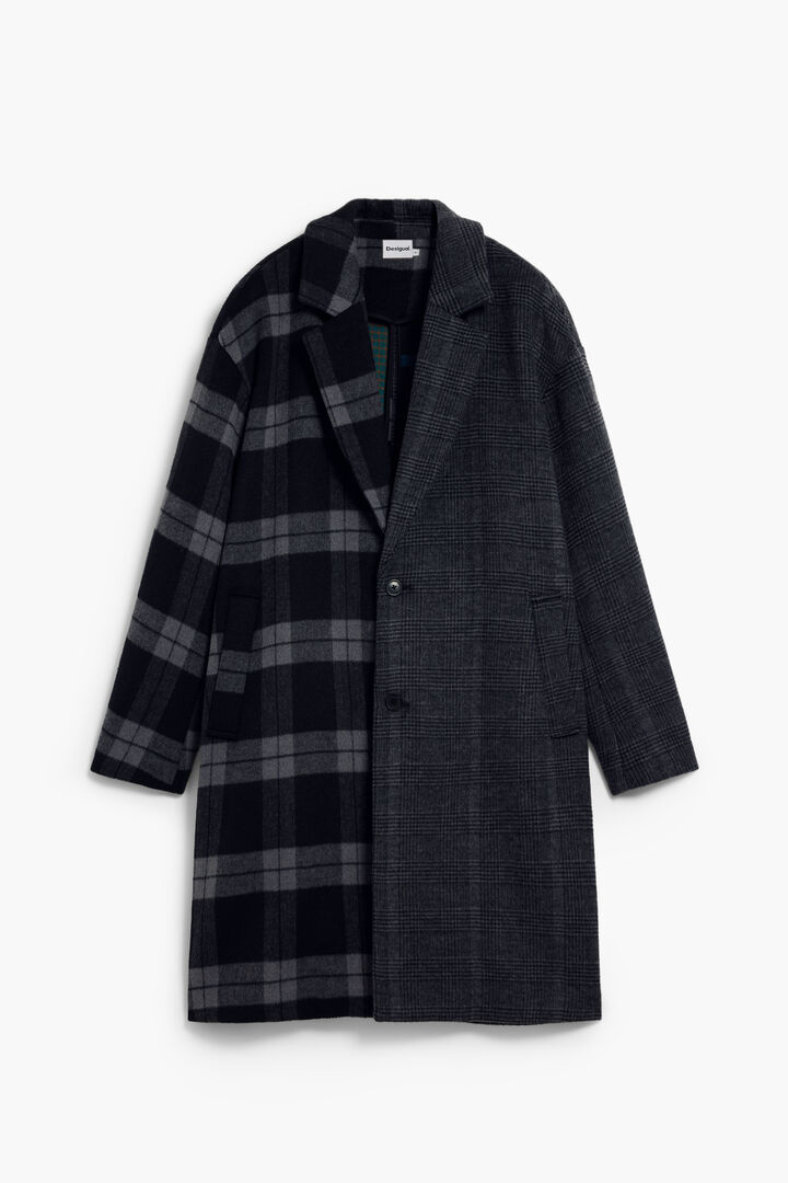 Cappotto bimateriale a quadri | Desigual