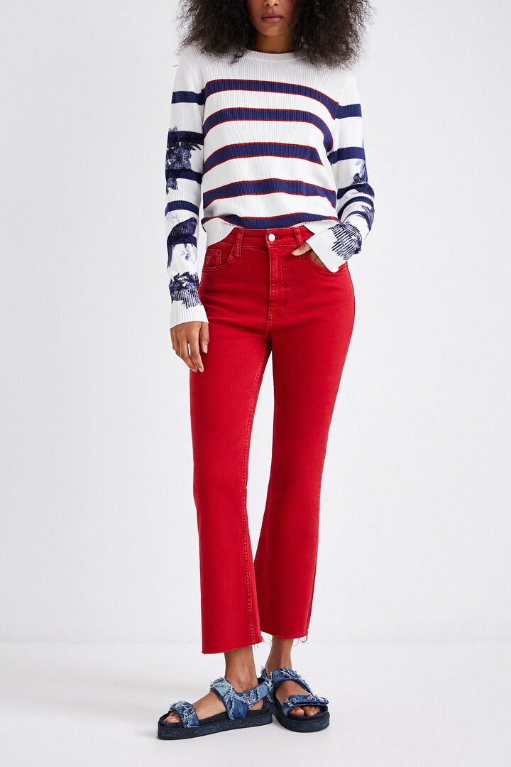 Flared ankle grazer trousers | Desigual