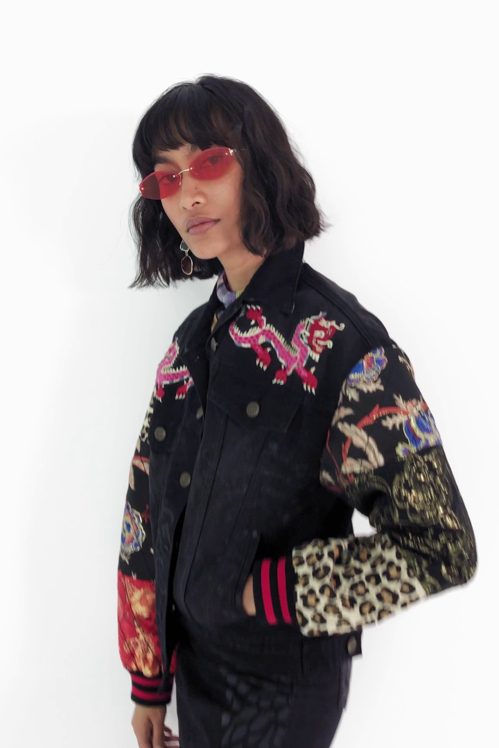 Patch sleeves denim trucker jacket | Desigual