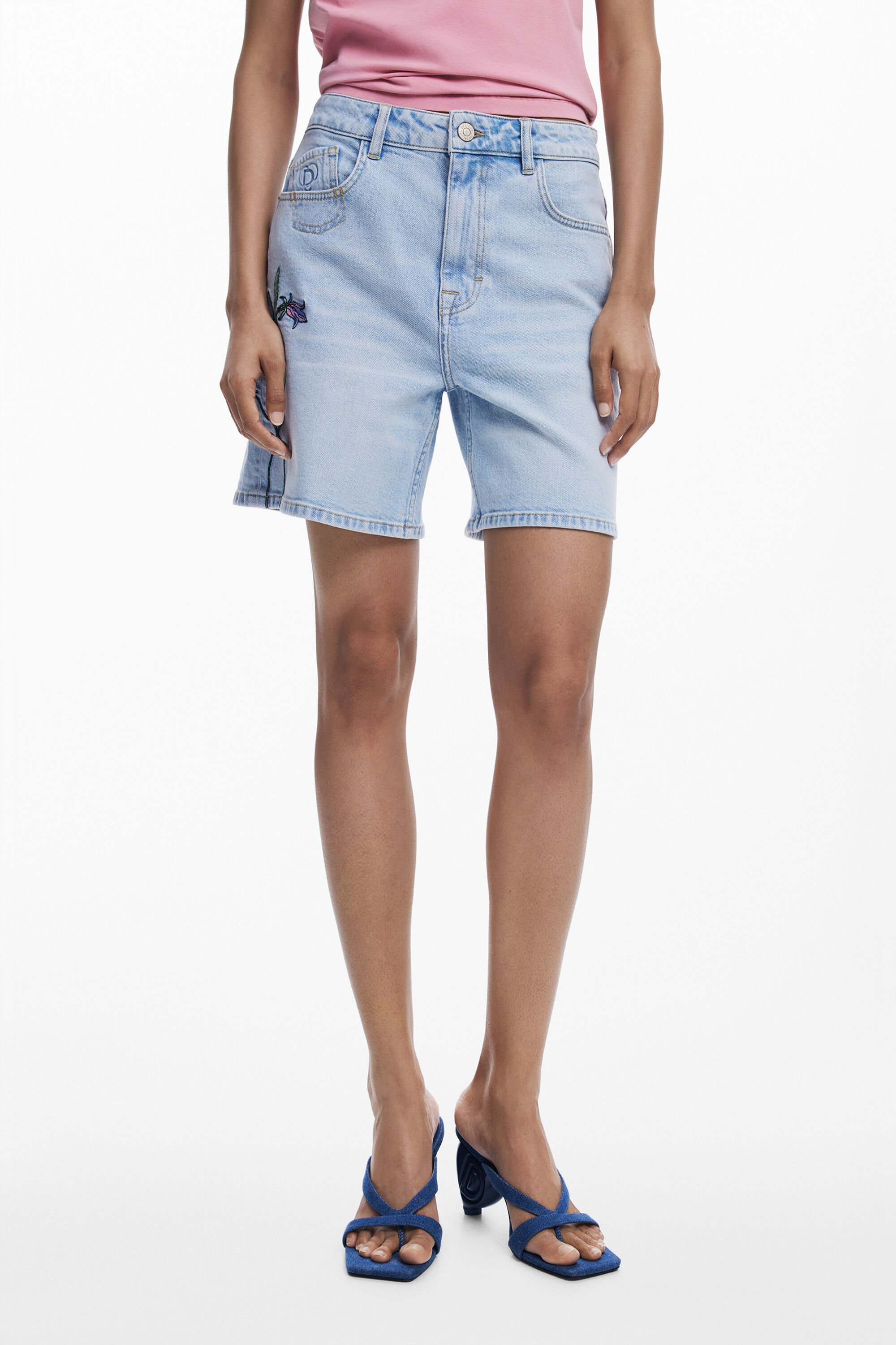DESIGUAL DENIM BERMUDA FLOWER 