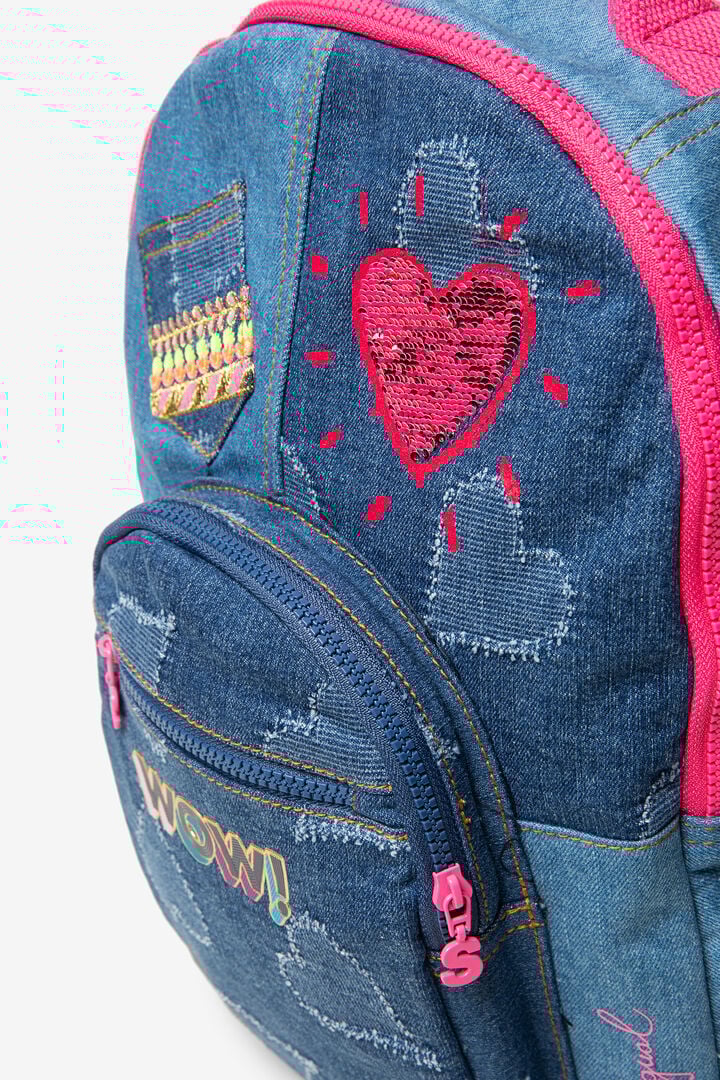 Denim-Rucksack mit Pailletten | Desigual