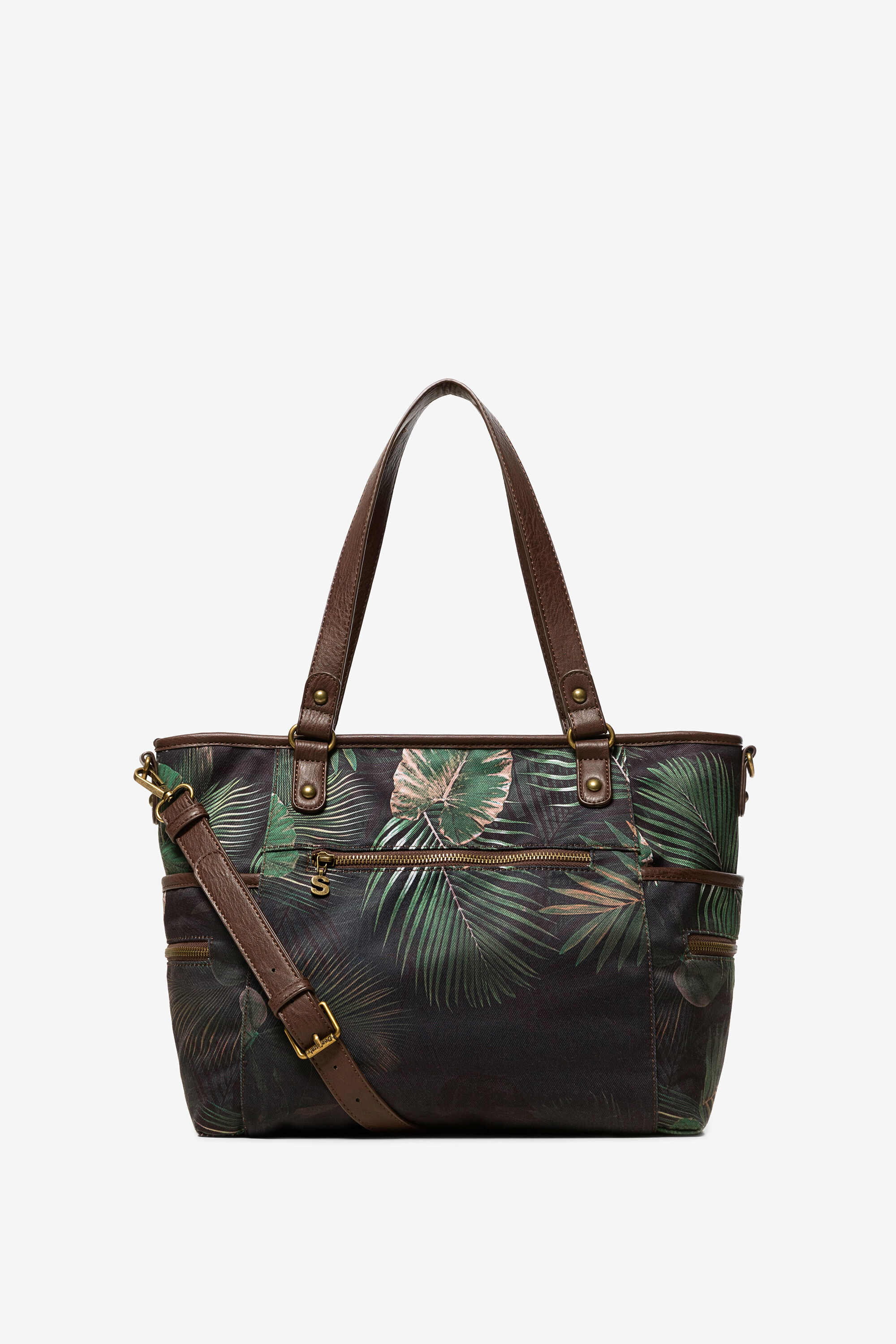 Green Bag with Tropical Print Maxton Desigual