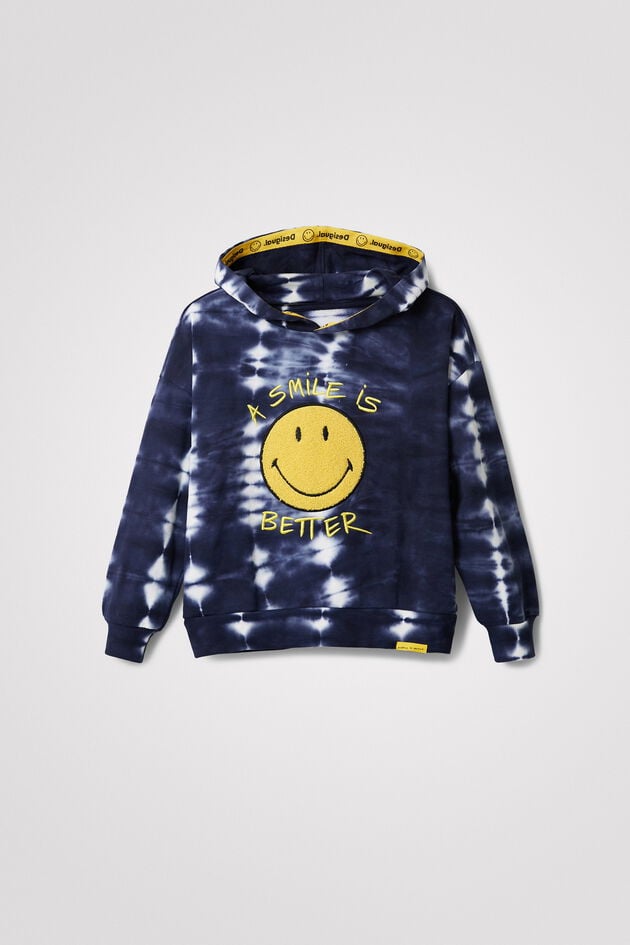Sweatshirt met Smiley®  en tie-dye