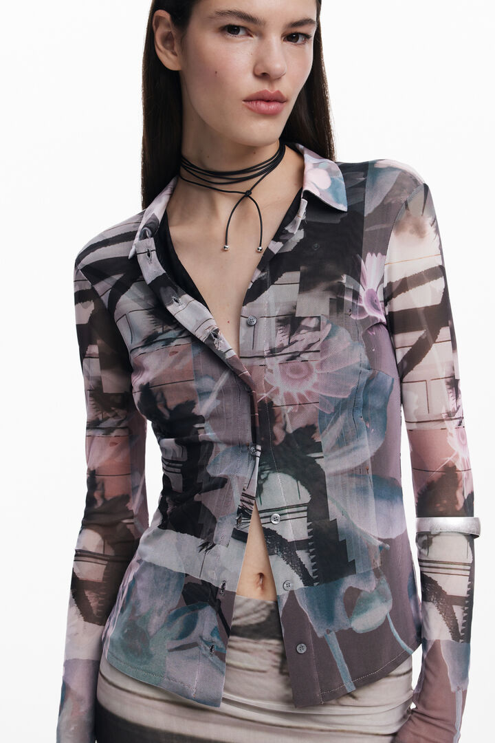Buttoned tulle T-shirt | Desigual