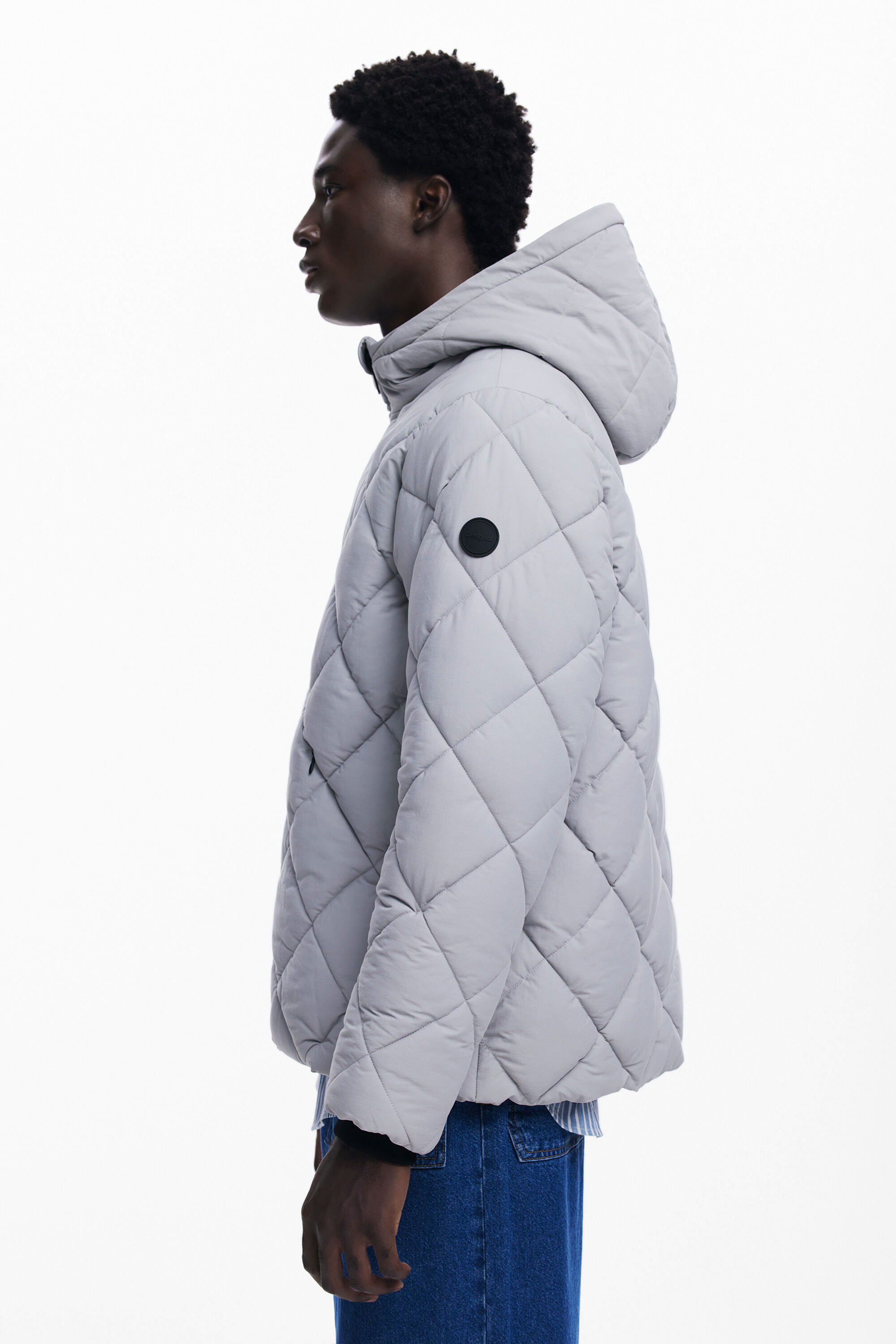 Grey padded coat store