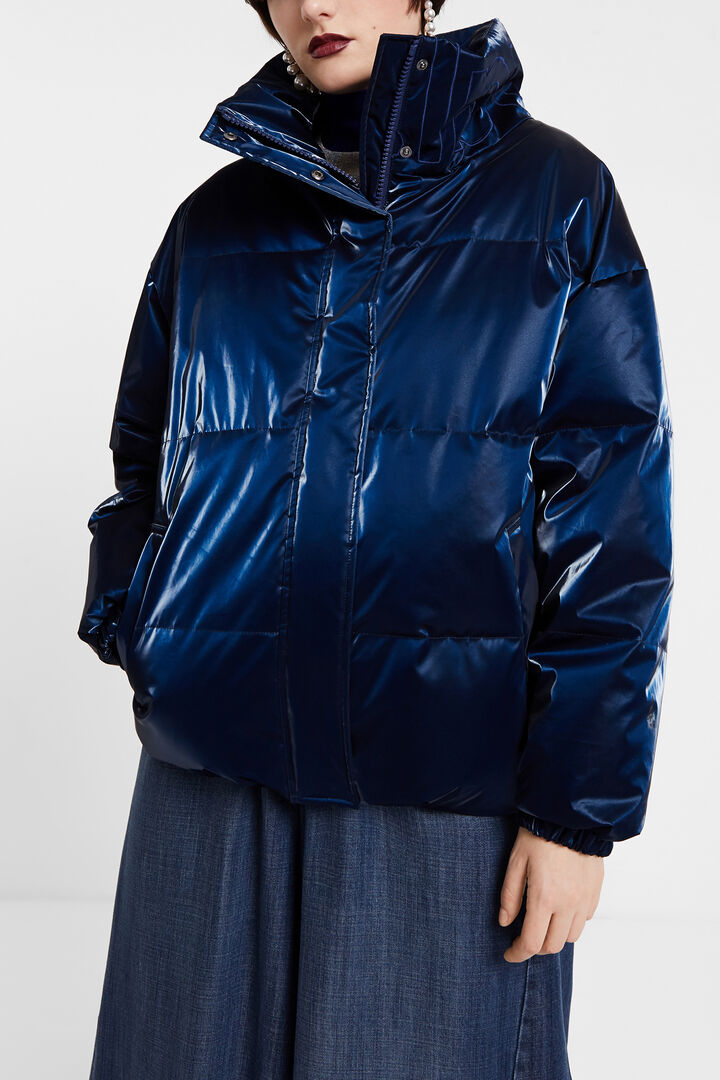 Casaco curto acolchoado brilhante | Desigual