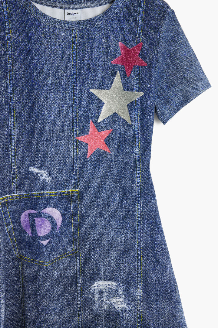 Denim dress with stars | Desigual