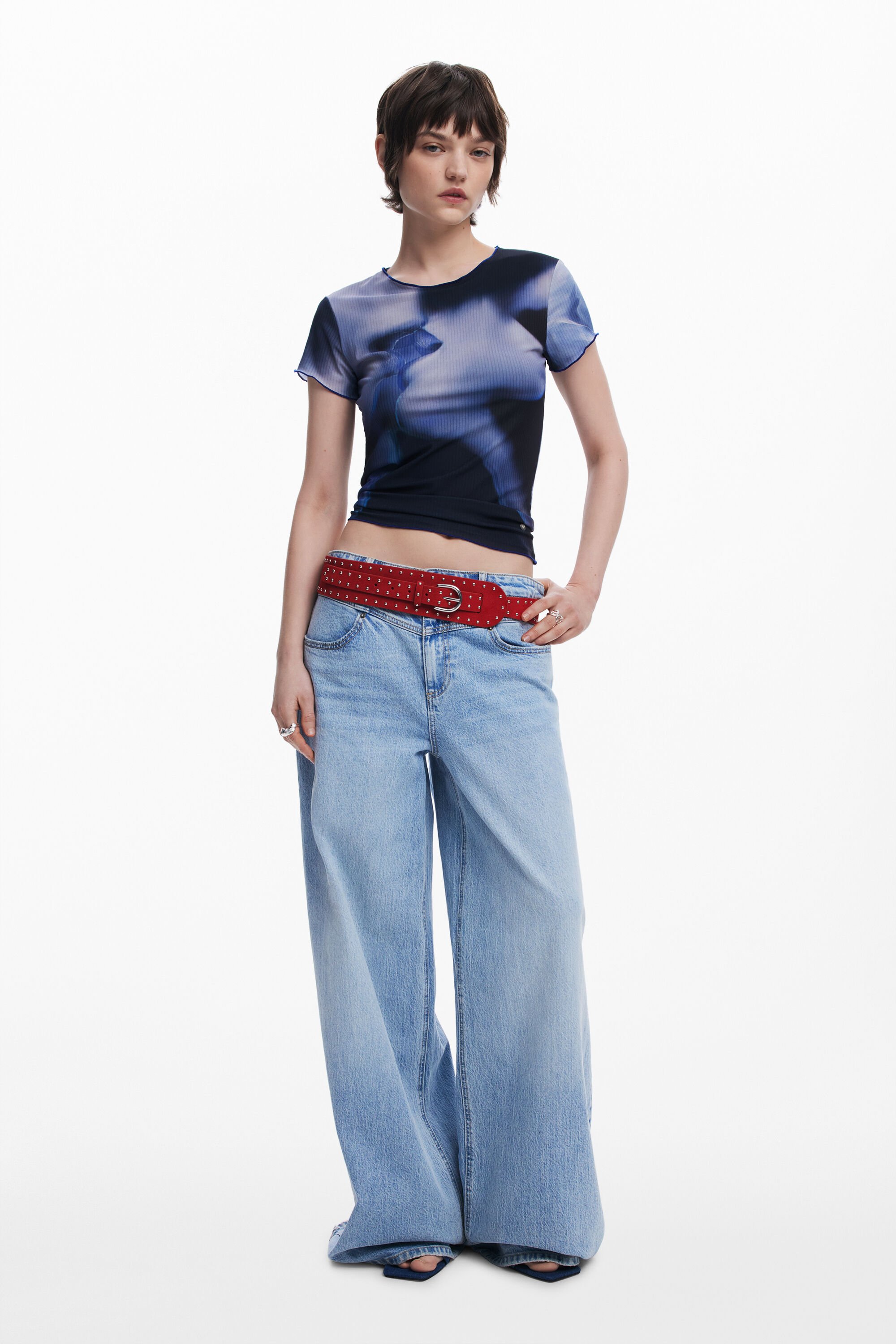 売れ筋商品|||デジグアル Tシャツ トップス レディース Women's Kiss short-sleeve T-shirt Ink blue Kiss short-sleeve T-shirt Women's I Desigual.com