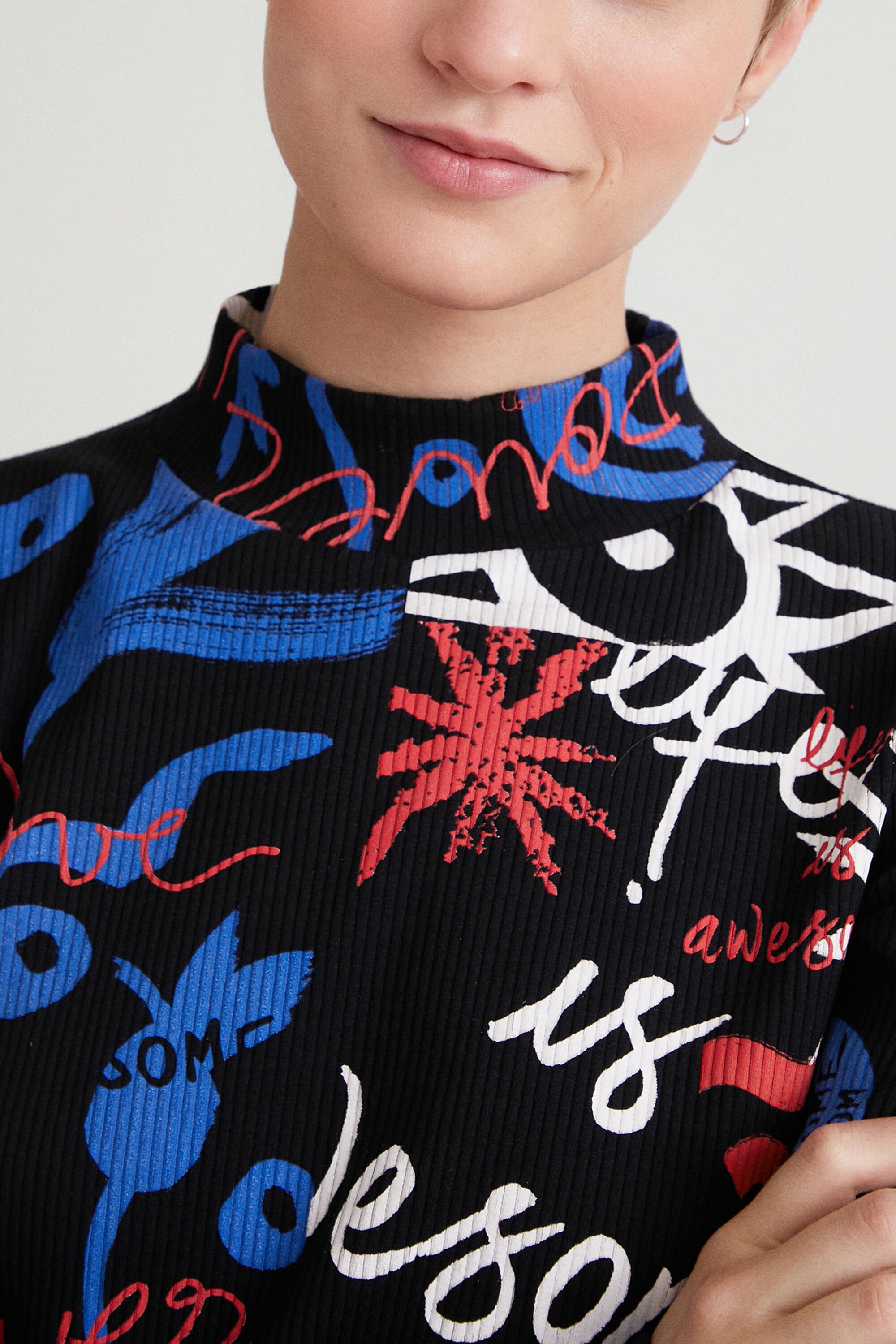 Life is awesome メリヤス編みTシャツ | Desigual.com