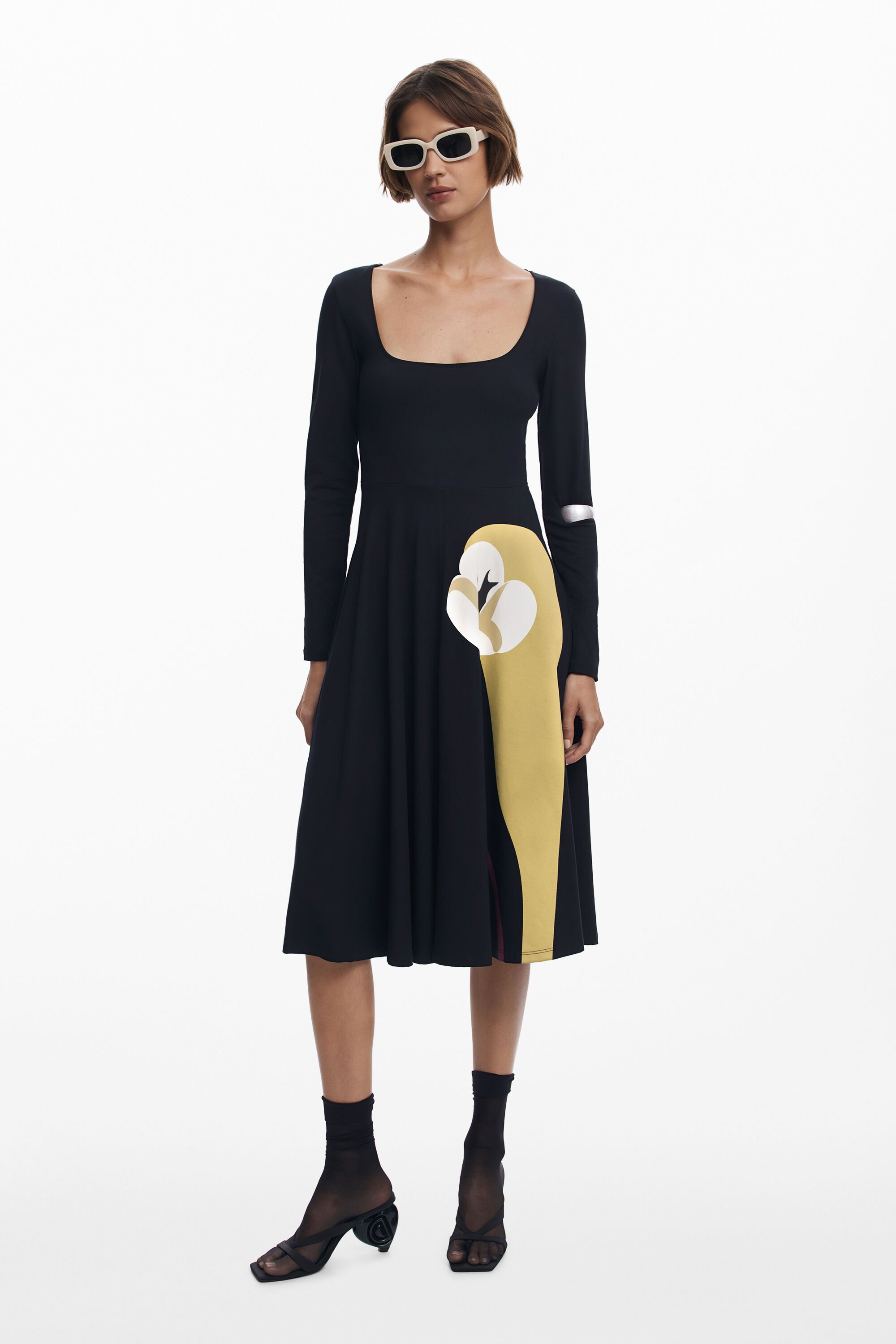 Lilien-A-Linien-Kleid