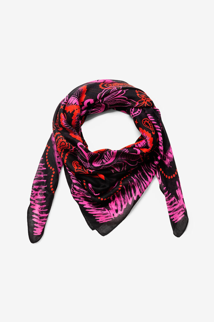 Galactic floral print rectangular scarf | Desigual