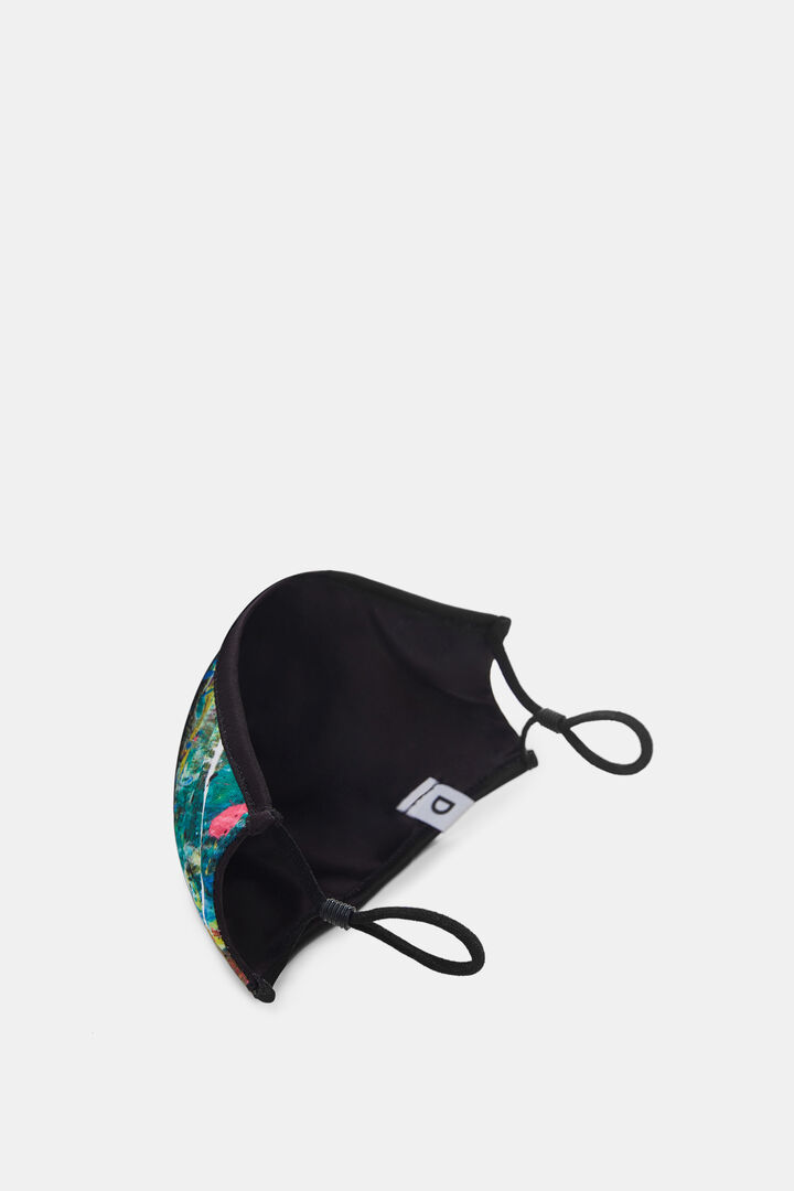 Watercolour-effect reversible mask + pouch | Desigual