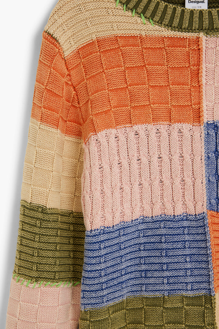 Knit sweater with patches | Desigual