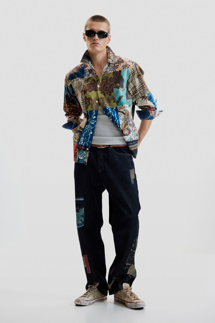 Camisa efecto patch carpa | Desigual