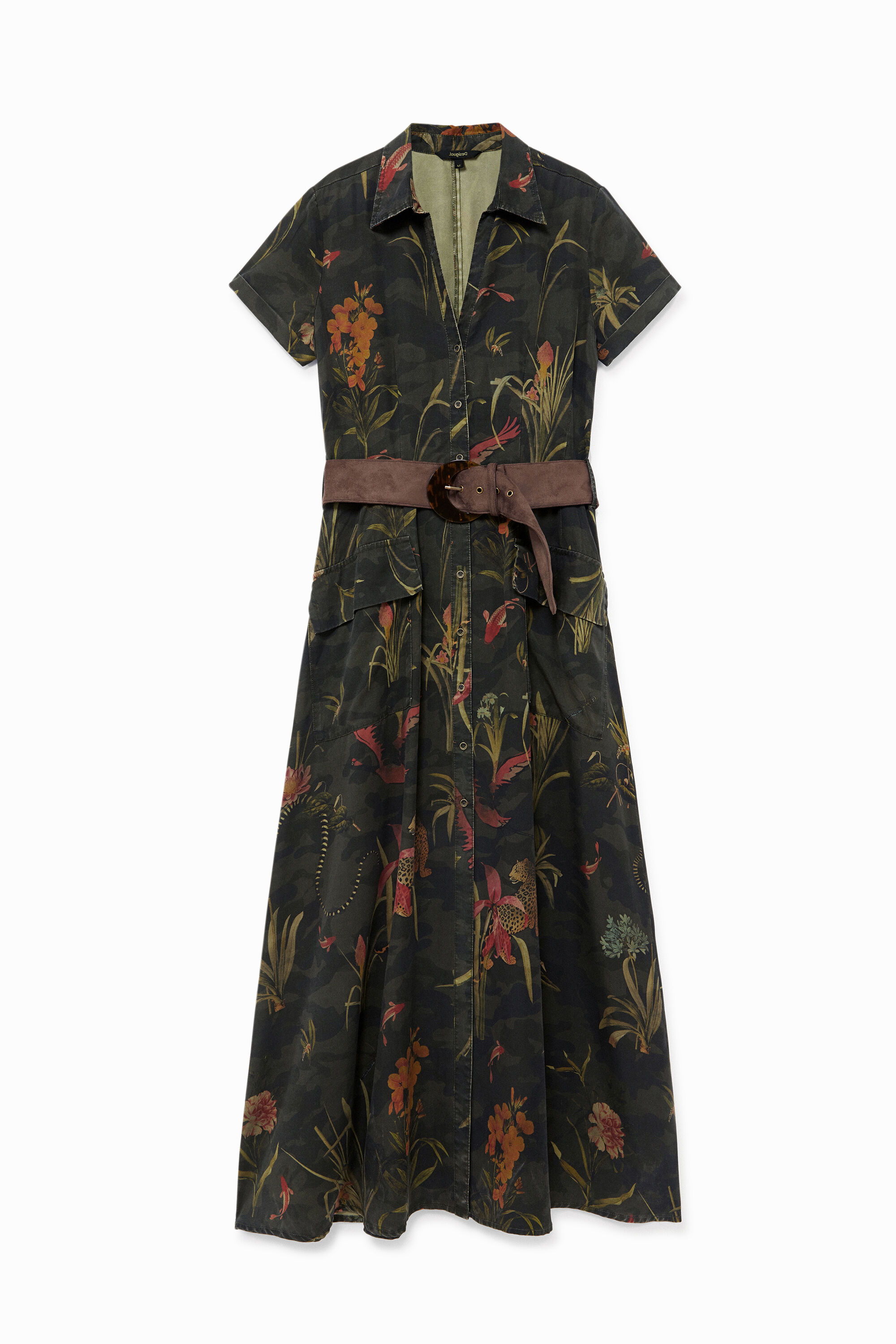 Vestido camisero maxi largo
