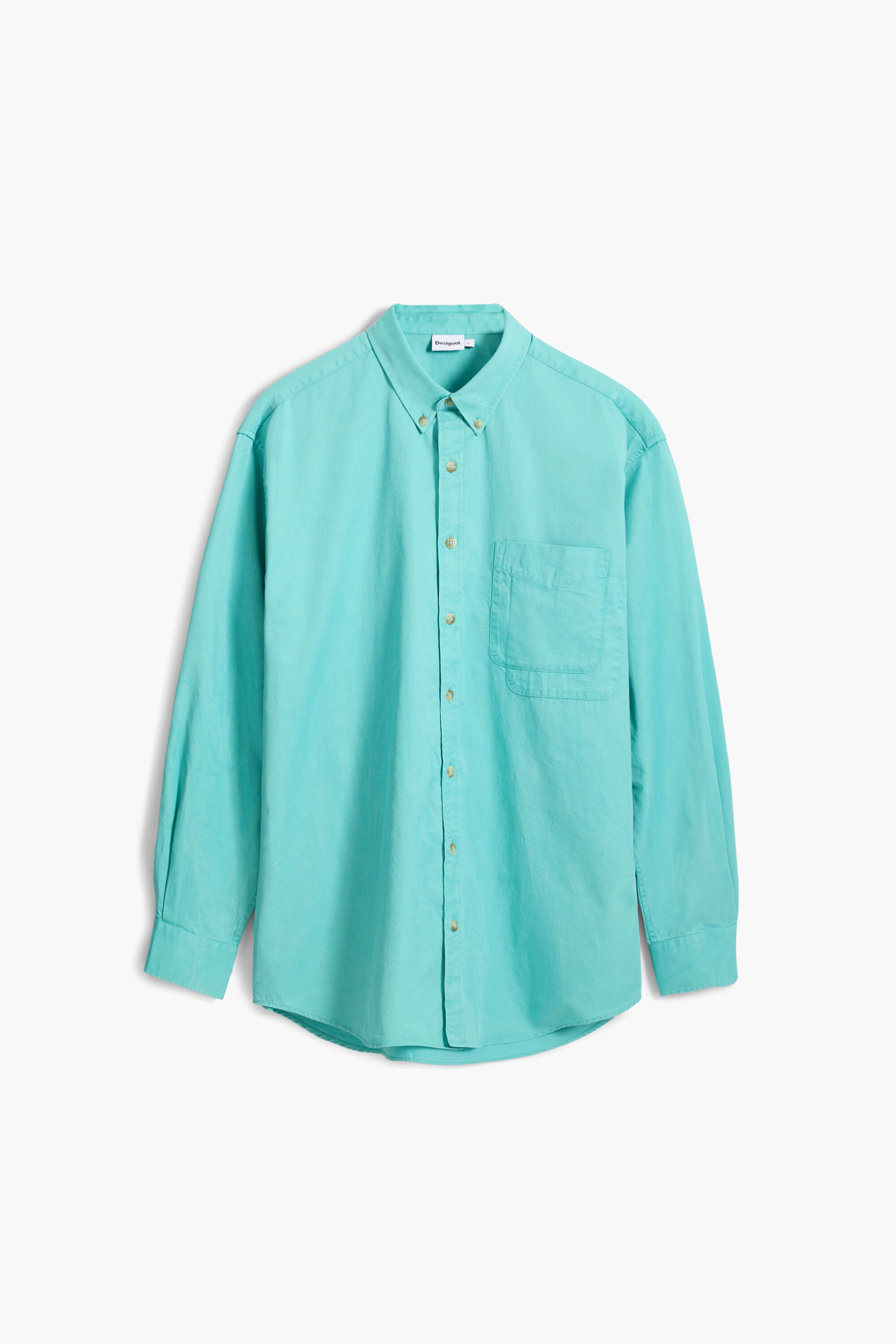 Desigual, Langärmliges Baumwollhemd, Herren, Baumwolle, GrüN, L