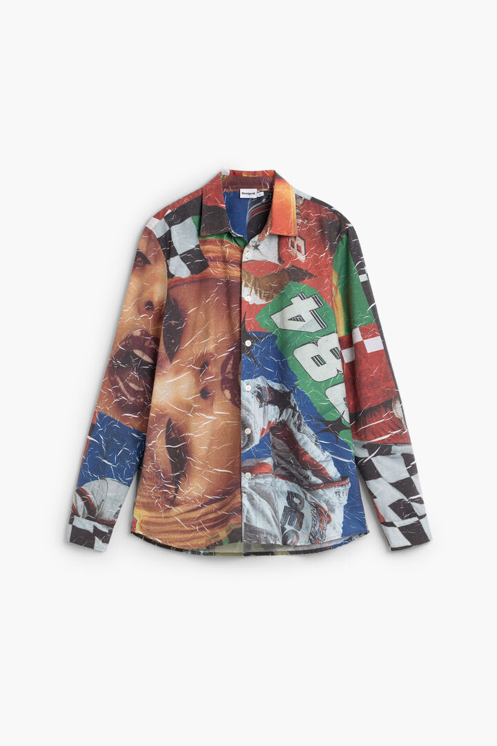 Chemise &agrave; imprim&eacute; collage