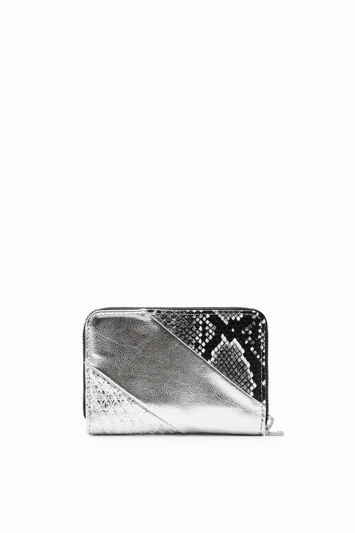 Small metallic patchwork wallet | Desigual