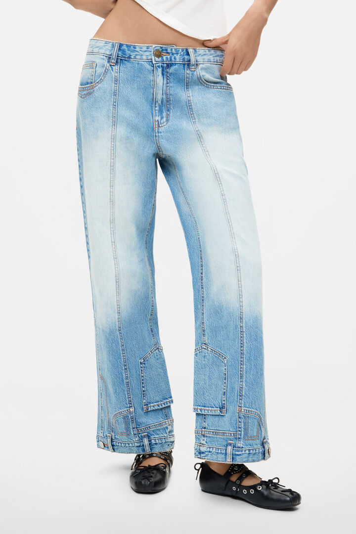 Cal&ccedil;a jeans perna larga