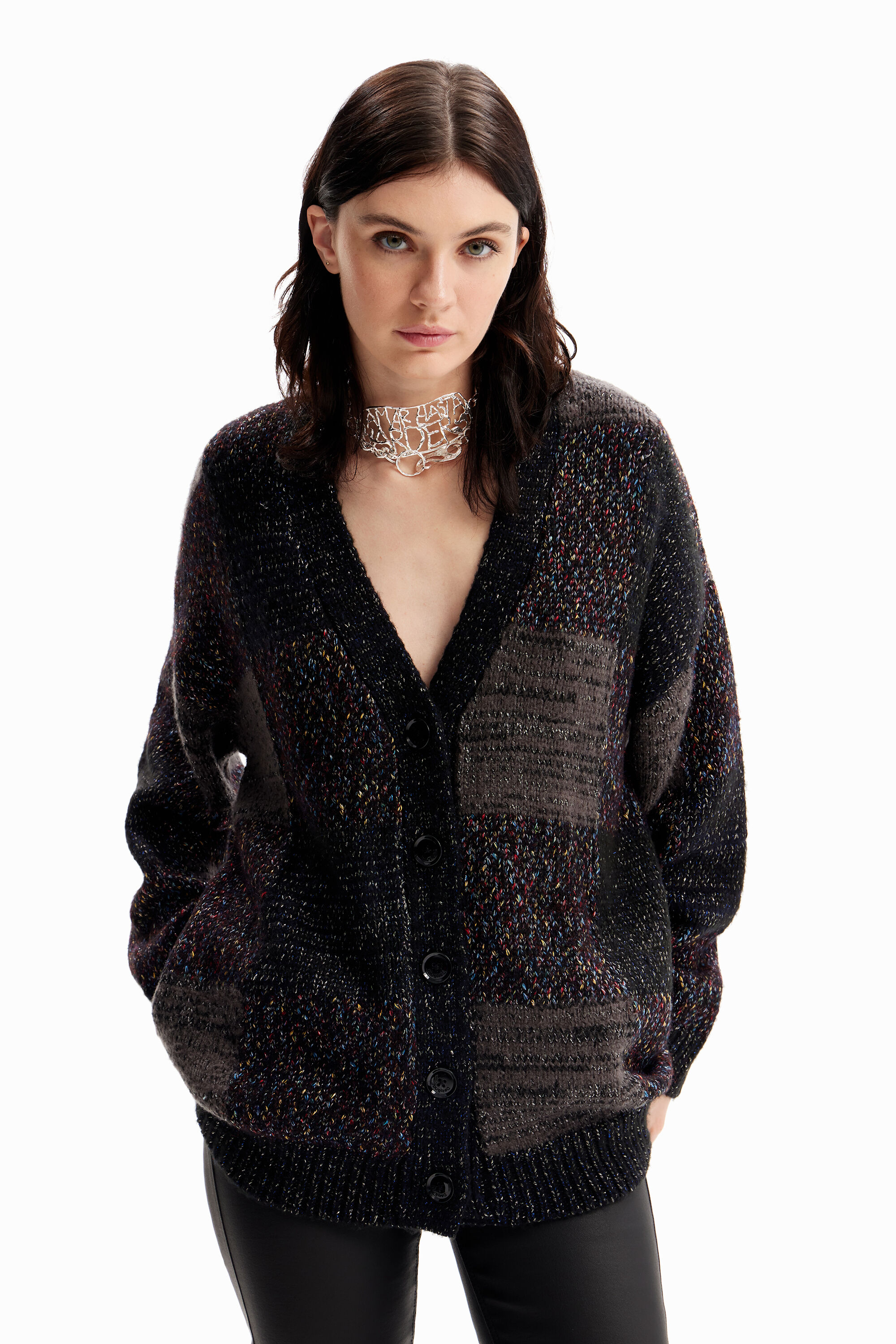 Desigual Cardigan oversize quadri