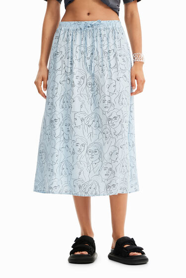 Faces midi skirt | Desigual