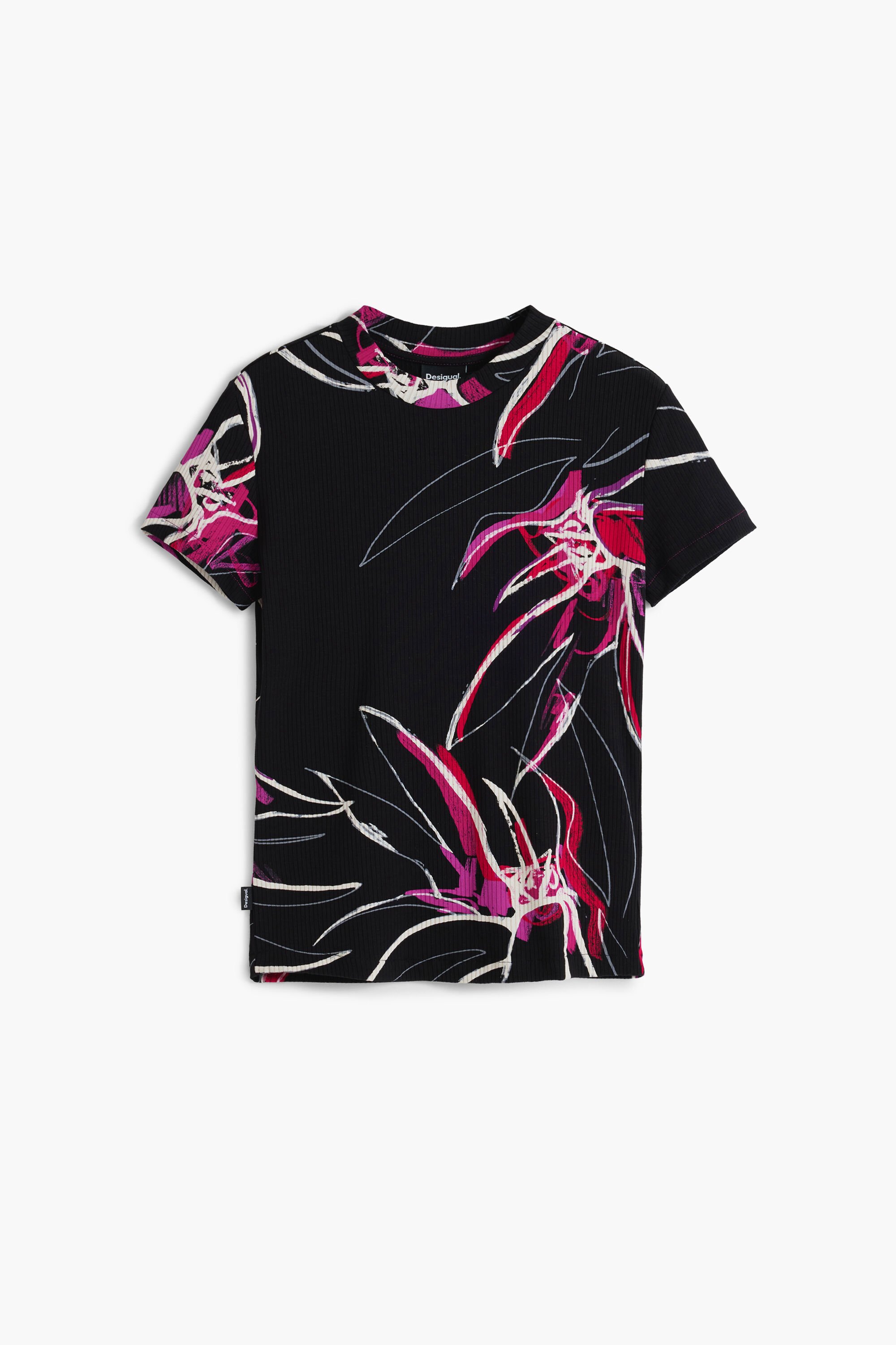 抽象的な花柄のTシャツ 女性用 I Desigual.com