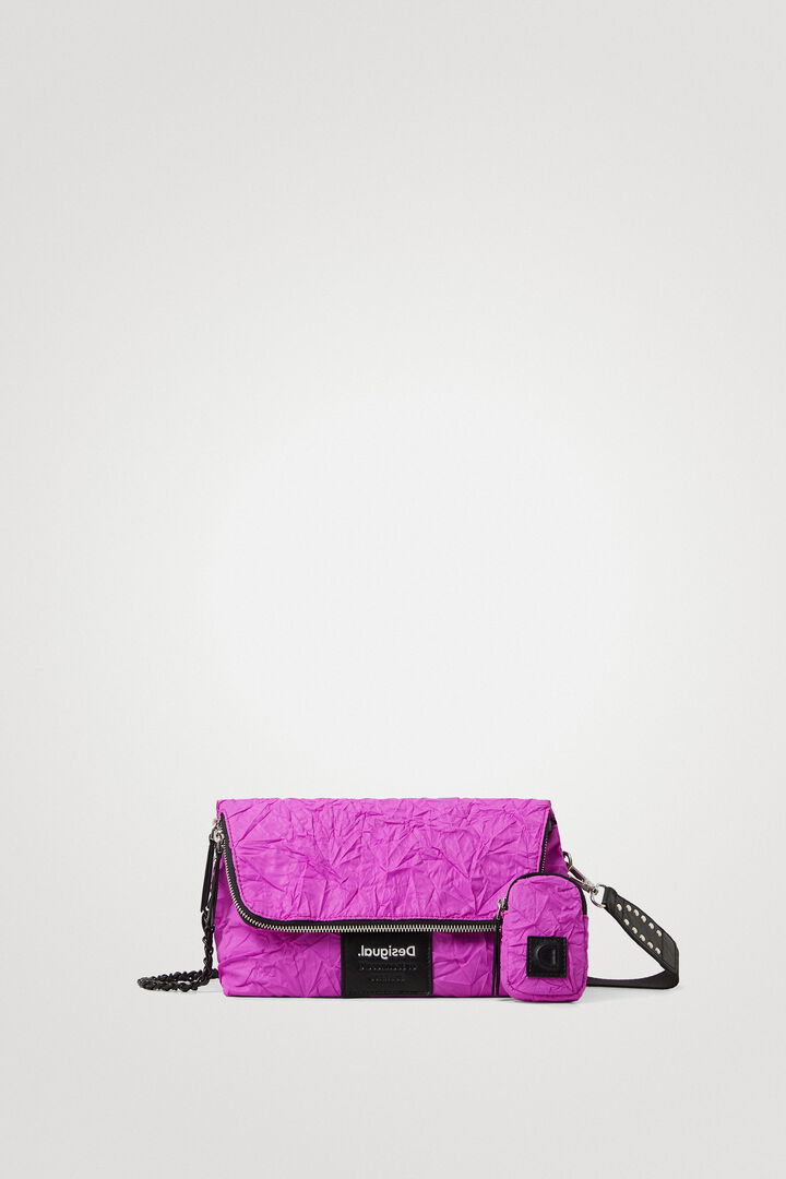 Wrinkled paper effect shoulder bag | Desigual