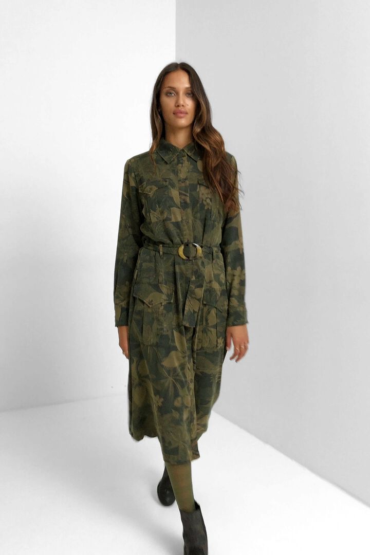 Long flared shirt dress | Desigual