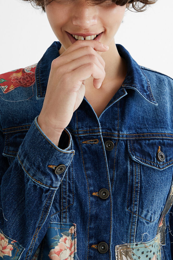 Slim denim jacket patches | Desigual